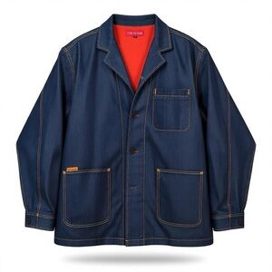 Trip to Roots Blue Denim Flannel Lined Chore Coat 40 Streetwear Farm Cowboy